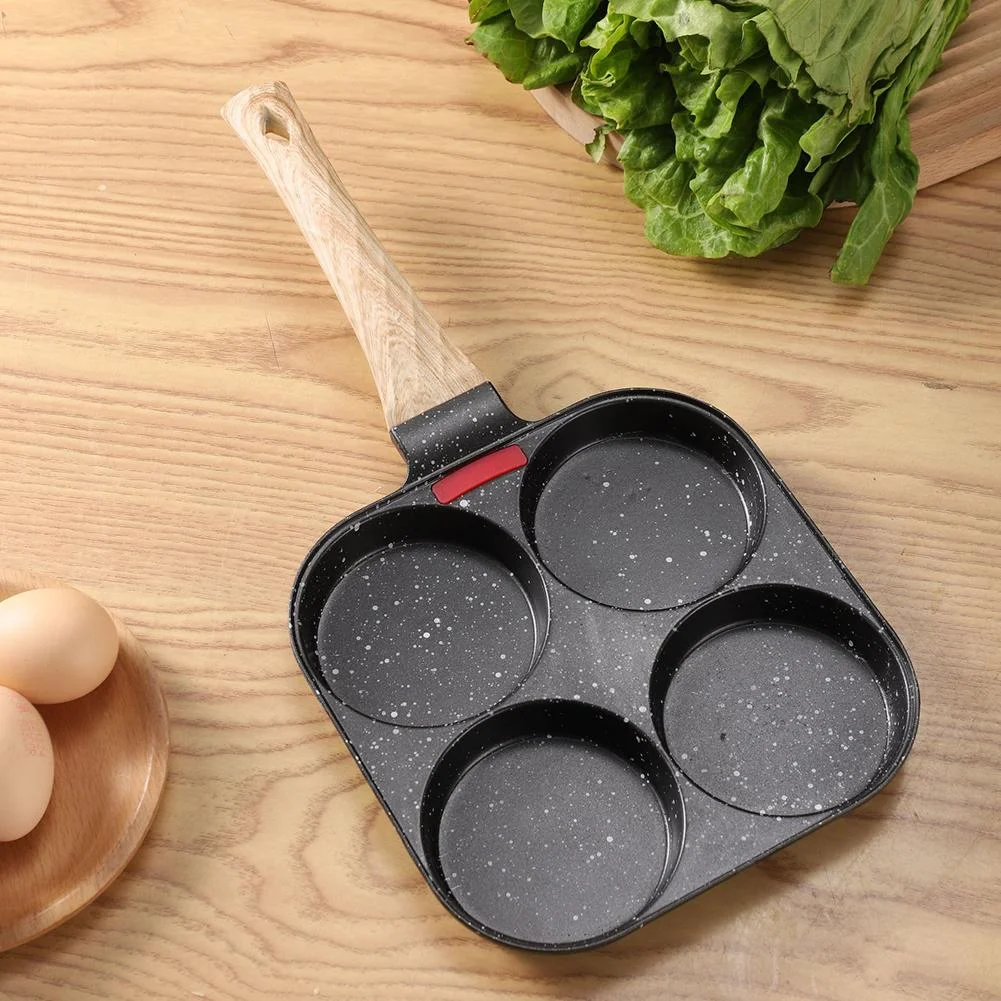 4 Hole Omelet Pan Burger Egg Pancake Maker Bakelite Frying Pan - Image 8