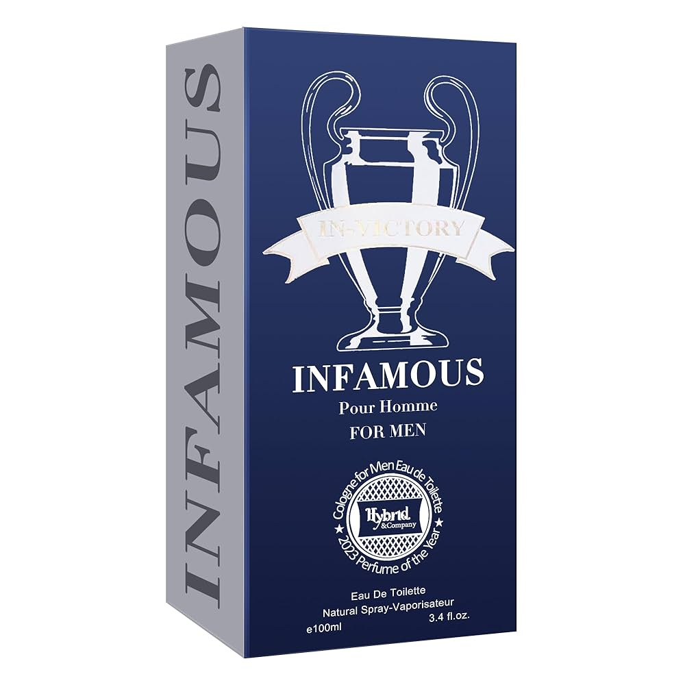 In-Victory Infamous For Men Eau de Parfum – Long-Lasting Natural Spray 3.4 oz